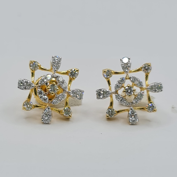 18 kt hallmark  gold real diamond  Classy earing by Sangam Jewellers