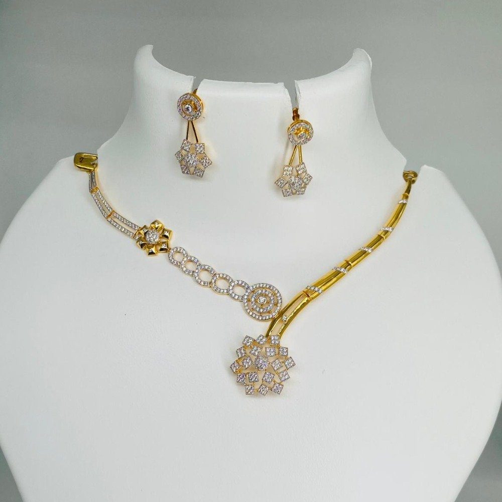 22k gold designer diamond necklace set